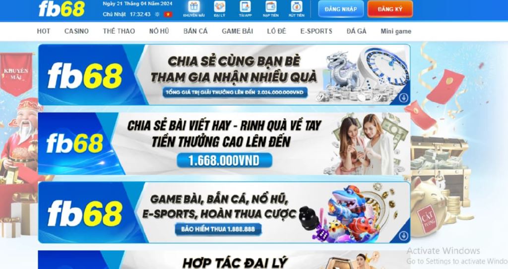 Các bước đăng ký nhận ưu đãi Fb68 nhanh gọn