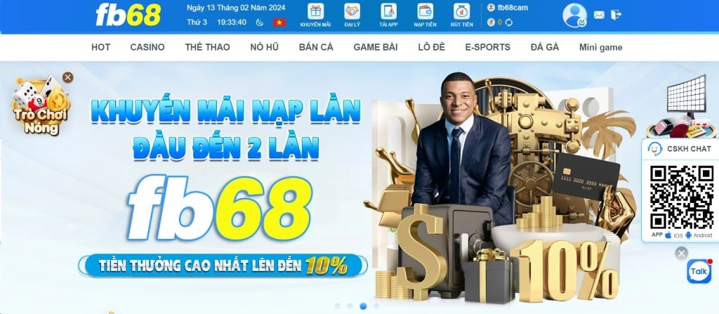 Tận dụng các khuyến mãi khi nạp tiền Fb68.